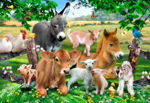 WOODEN CITY Drewniane Puzzle z figurkami  Maluchy na farmie rozm. M, 200 elementów 2