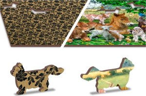 WOODEN CITY Drewniane Puzzle z figurkami  Maluchy na farmie rozm. M, 200 elementów 6