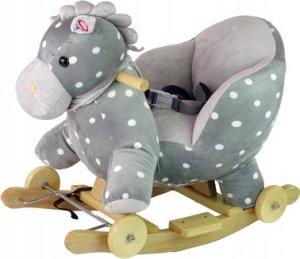 LeanToys Koń Na Biegunach 2 w 1 Jeździk Niebieski W Kropki 1