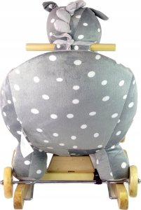 LeanToys Koń Na Biegunach 2 w 1 Jeździk Niebieski W Kropki 3