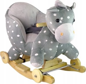 LeanToys Koń Na Biegunach 2 w 1 Jeździk Niebieski W Kropki 4