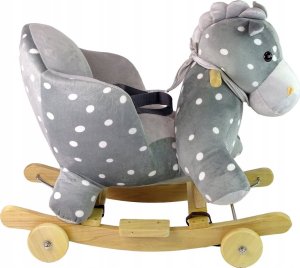 LeanToys Koń Na Biegunach 2 w 1 Jeździk Niebieski W Kropki 5