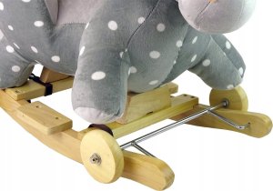 LeanToys Koń Na Biegunach 2 w 1 Jeździk Niebieski W Kropki 6