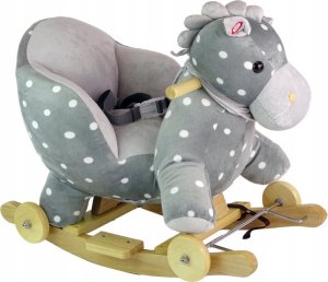 LeanToys Koń Na Biegunach 2 w 1 Jeździk Niebieski W Kropki 7