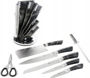 EDELHOFF NOŻE Zestaw NOŻY Kuchennych OSTRZAŁKA Nożyce Tasak STAL 6538B 2