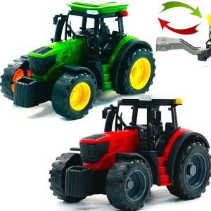 tomdorix Zestaw Farmerski 3w1 Traktor z Napędem + Kultywator +Przyczepa Dla Zwierząt +Kombajn do Ziemniaków 2