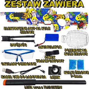 tomdorix Snajperka AWP AUTOMAT Na Kulki Żelowe Wodne Orbeez Karabin Elektryczny CS2 2