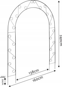 Kadax KADAX Pergola Ogrodowa metalowa Łuk Na Kwiaty Róże Do Róż Pnącz 240cm Podpora 16