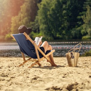 Kadax KADAX Leżak Drewniany Ogrodowy Plażowy Składany Granat Leżaki 2x Polski Producent 2