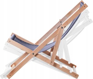Kadax KADAX Leżak Drewniany Ogrodowy Plażowy Składany Granat Leżaki 2x Polski Producent 10