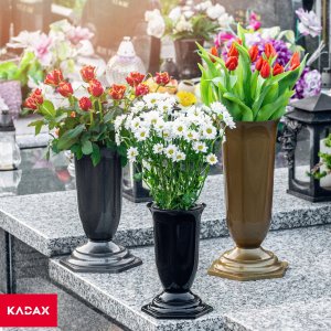 Kadax KADAX Wazon Flakon Na cmentarz Grób Nagrobek Biały 29cm 3