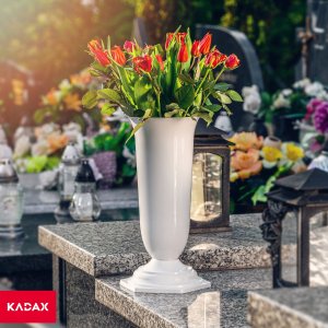 Kadax KADAX Wazon Flakon Na cmentarz Grób Nagrobek Biały 29cm 6