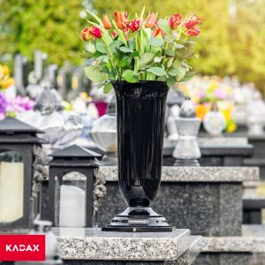 Kadax KADAX Wazon Flakon Na cmentarz Grób Nagrobek Czarny 23cm 5