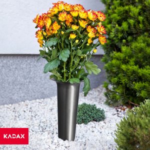 Kadax KADAX Wazon Flakon Na cmentarz 30cm Kwiaty sztuczne Wbijany szpic Grafitowy 3