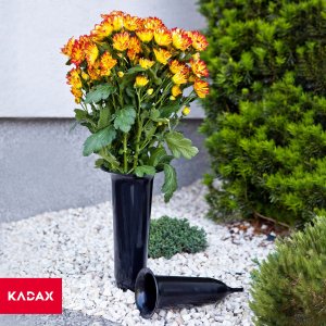 Kadax KADAX Wazon Flakon Na cmentarz 31cm Kwiaty sztuczne Wbijany szpic Czarny 4