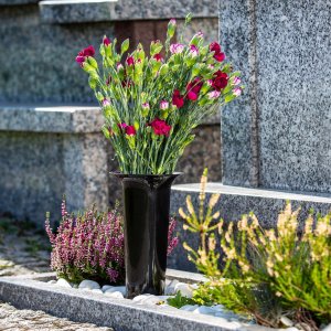 Kadax KADAX Wazon Flakon Na cmentarz 31cm Kwiaty sztuczne Wbijany szpic Czarny 5