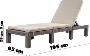 Kadax KETER Leżak Ogrodowy Taras Regulowany materac 2szt 3
