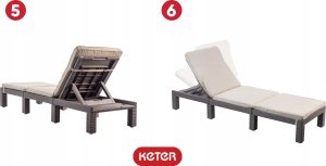 Kadax KETER Leżak Ogrodowy Taras Regulowany materac 2szt 9
