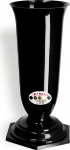 Kadax KADAX Wazon Flakon Kwiaty Nagrobny cmentarz Nagrobek Wkład Podstawka Czarny 37cm 2