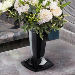 Kadax KADAX Wazon Na cmentarz Grób Flakon Nagrobny 30cm Czarny 2