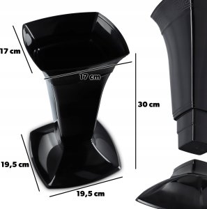 Kadax KADAX Wazon Na cmentarz Grób Flakon Nagrobny 30cm Czarny 3