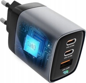 Ładowarka ForCell FORCELL F-ENERGY GaN III VT-37 ładowarka sieciowa z wyświetlaczem LCD 2 x Typ C + USB A PD QC4.0 SAM SFC2.0 3,45A 70W szara 3