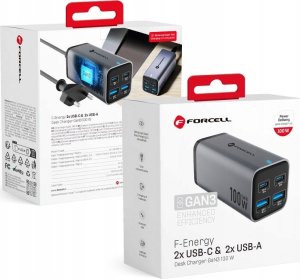 Ładowarka ForCell FORCELL F-ENERGY GaN III VT-49 ładowarka biurkowa 2 x Typ C + 2 x USB A PD QC4.0 SFC2.0 5A 100W szara 4