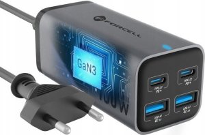 Ładowarka ForCell FORCELL F-ENERGY GaN III VT-49 ładowarka biurkowa 2 x Typ C + 2 x USB A PD QC4.0 SFC2.0 5A 100W szara 5