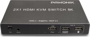 Konsola KVM Pawonik KONSOLA KVM HDMI 2.1 PRZEŁĄCZNIK SWITCH 4K 120HZ 8K 2 KOMPUTERY - 1 MONITOR 7