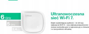 Router Linksys System Mesh Wi-Fi 7 Linksys Velop Pro 7 Mbe7003 10 Gb/S Do 825 M2 600 3 Szt 5