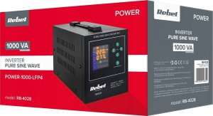 Przetwornica Rebel Zasilacz awaryjny Rebel POWER-1000-LFP4 - przetwornica z czystym przebiegiem sinusoidalnym i funkcją ładowania 12V 230V 1000VA/700W 2