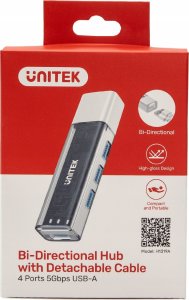 HUB USB Unitek Unitek hub dwukierunkowy USB C/USB A 5Gbps, 4x USB A biały 4