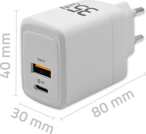 Ładowarka Qoltec Ładowarka sieciowa 35W GaN | 5-20V | 1.5-3A | 1xUSB-C PD | 1xUSB QC 3.0 | Biała 12
