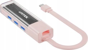 HUB USB Unitek Unitek hub dwukierunkowy USB C/USB A 5Gbps, 4x USB A różowy 3