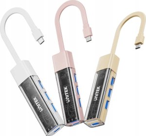 HUB USB Unitek Unitek hub dwukierunkowy USB C/USB A 5Gbps, 4x USB A różowy 4