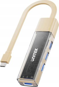 HUB USB Unitek Unitek hub dwukierunkowy USB C/USB A 5Gbps, 4x USB A kremowy 2