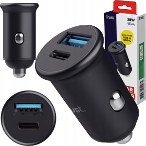 Ładowarka Trust TRUST autonabíječka MAXO 38W, 1x USB-C, 1x USB 9