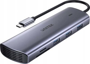 HUB USB Unitek 9w1 USB C Gigabit Ethernet HDMI VGA 3x USB A czytnik kart PD 100W 2