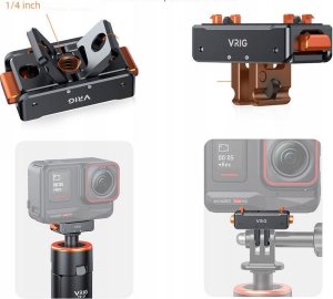 VRIG Adapter Uchwyt Mocowanie Na Gwint 1/4"" + System Gopro Do Insta360 Ace Pro / Ac07 / A0106 5