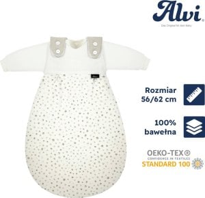 Alvi ALVI Baby-Mäxchen, Śpiworek 3-częściowy Jersey Aqua Dot 56/62 1