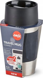 Emsa TRAVEL MUG Compact thermal mug (black/stainless steel, 0.3 liters, screw cap) 10