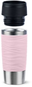 Emsa TRAVEL MUG Waves thermal mug (light pink/stainless steel, 0.36 liters) 3