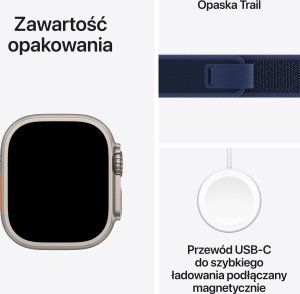 Smartwatch Apple Watch Ultra 2 GPS + Cellular 49mm Titanium Case Trail Loop S/M Niebieski (MX4J3WB/A) 3