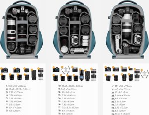 Plecak K+F Plecak Fotograficzny Foto Na Aparat Lustrzankę Dslr Do Canon Nikon Sony  K&f / Kf13.134v2 Niebieski 5