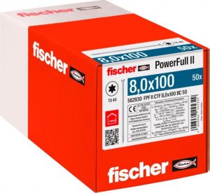 Fischer fischer wood construction screw PowerFull II 8.0x100 countersunk head TX VG (50 pieces, full thread, galvanized) 1