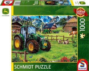 Schmidt Spiele Schmidt Spiele John Deere: Alpine foothills with tractor 6120M, puzzle (1000 pieces) 1