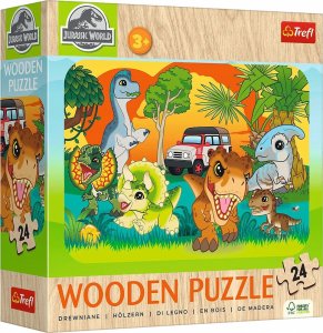 Trefl Puzzle drewniane Poznaj dinozaury 24 elementy (20276) 1