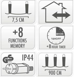 Lampki choinkowe Christmas decoration LAMPKI CHOINKOWE ŁAŃCUCH ŚWIETLNY 120 LED TIMER ZIMNY BIAŁY 5