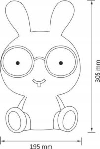 Sanico Lampka nocna Goldlux Królik niebieski akumulator+ przewód USB-C 12