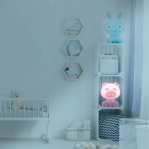 Sanico Lampka nocna Goldlux Królik niebieski akumulator+ przewód USB-C 16